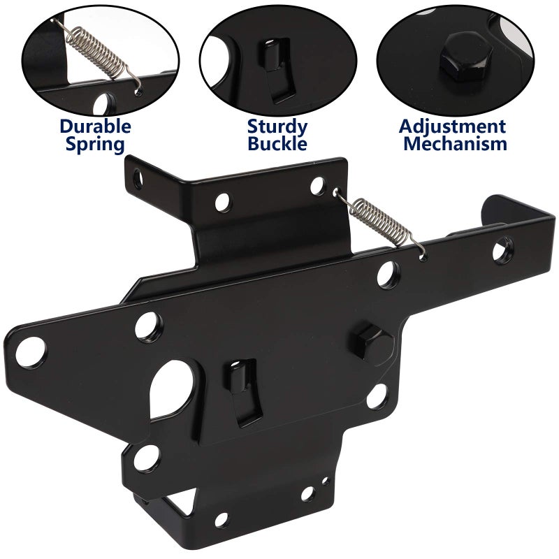 JIAHOO Gate Latches for Wooden Fences Heavy Duty Post Mount Automatic Gravity Lever Spring Self Locking Hardware Wood/Vinyl Fence Gate Lock for Secure Pool/Yard/Garden Black Finishing Steel - Image 4